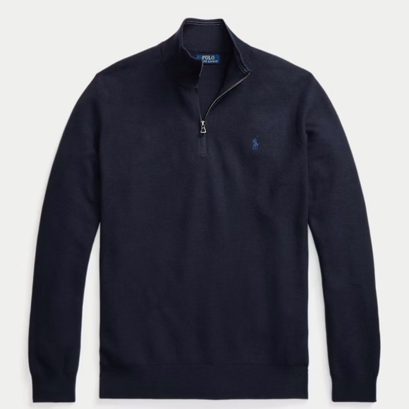 Polo by Ralph Lauren Men's Dark Blue Zip-Up Sweater